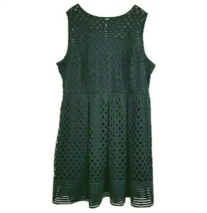 Lane Bryant Dress Womens Tag Size 22 Black Shift Midi Sleeveless Honeycomb Zip - Picture 1 of 9