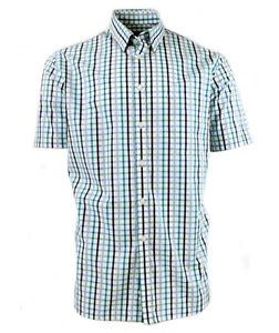 Camicia Viyella cotone blu Tattersall vestibilità classica manica corta - Foto 1 di 1