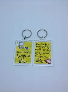 Worlds Greatest Computer Whizz Keyring - Xmas Gift Present Idea - Picture 1 of 1