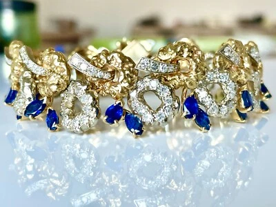 einmaliges ARMBAND mit 14 ct. DIAMANTEN & SAPHIREN 750/ 18 KARAT GOLD - Bild 1 von 4