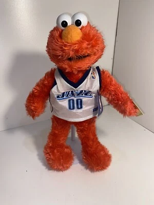 ELMO Build a Bear 19 英寸毛绒芝麻街 2004 年带犹他爵士球衣 — 第 1/4 张图片