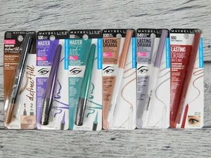 Maybelline Cosmetics Makeup Lot - Set of 6 Items Total - Eye Liner, Brow Liner - Picture 1 of 8