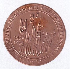 POLAND 1984 Matchbox Label - Cat.GKm#77a/A lb. 45th Nazi German invasion Poland - Imagen 1 de 2