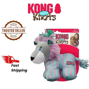 NEW KONG Carnival Knots Lion Dog Toy – Squeaky Plush with Rope for Fetch & Play - Picture 1 of 2
