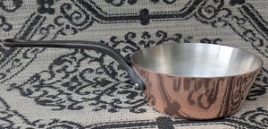 Copper 9.5" FRENCH Tapered Sauce Pan Pot Villedieu France  A. Simon Paris 2.5mm - Picture 1 of 6