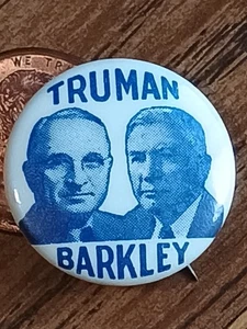 Harry TRUMAN Alben BARKLEY JUGATE Button 1948 Dewey Campaign Pin President Rare! - Bild 1 von 3