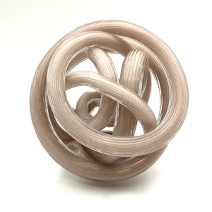 Vtg Murano Art Glass Twisted Rope Knot Ribbed Sculpture Paperweight 5” - Picture 1 of 12