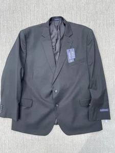 Men's 52 Reg Stafford Black Wool Classic Fit Travel Suit Separates Jacket Blazer - Picture 1 of 4