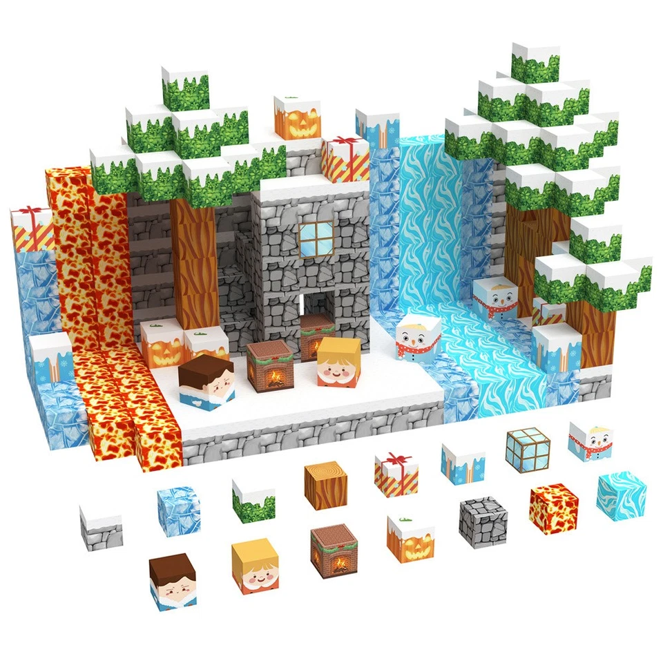 300pcs DIY Magnetic Building Blocks Snow world Stacking Kids Toys For Ages 3+ - Image 1 of 4