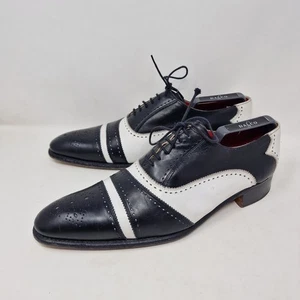 Jeffery West Black White Marriott Lace Up Boots UK 10 EU 44 Leather Soles - Picture 1 of 17