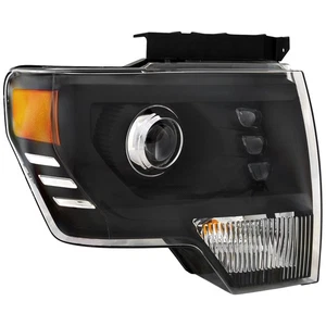 Headlight Ford F-150 2009-2014 LED High/Low Beam Projector Passenger Side Black - Foto 1 di 7
