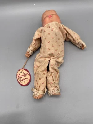 复古 Marlon Creations 新生儿发条音乐娃娃 带运动工作 — 第 1/4 张图片