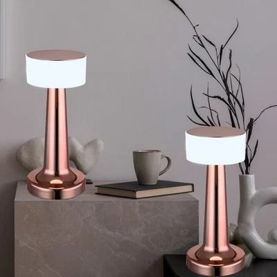 Tischleuchte Nachttischlampe Tischlampe kupfer LED Touchdimmer H 21,5 cm 2er Set - Bild 1 von 4