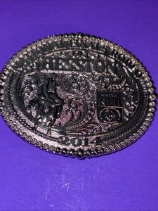 2014 Hesston Wrangler Rodeo Montana Silversmiths Belt Buckle Silver Tone - Picture 1 of 6