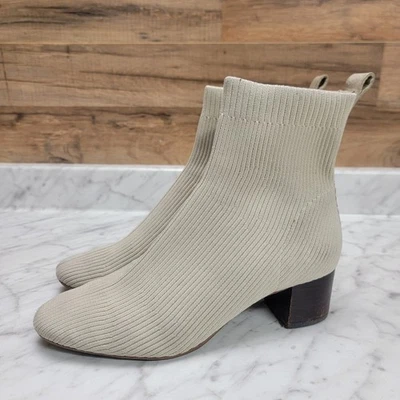Botas Everlane femininas tamanho 9.5 The Glove malha com nervuras mistura de lã tornozelo marrom - Imagem 1 de 4