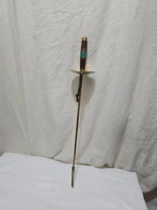 Antique Fire Poker with ornamental unusual handle in brass53 cm with brass shaft - Picture 1 of 19