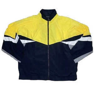 Chaqueta cortavientos Pacsun Los Angeles XL para hombre cremallera completa ligera negra amarilla - Imagen 1 de 6
