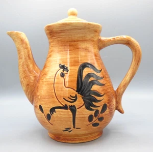 Vintage Pennsbury - Black Rooster Tea/Coffee Pot - Picture 1 of 7