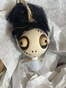 Pier One 1 Imports Crazy Heads Frankenstein Braut Halloween Holz Weihnachten - Bild 1 von 6