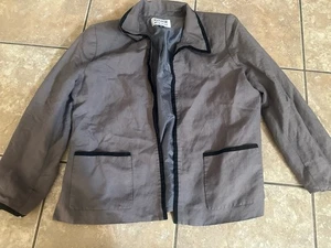 Kasper ASL 14P 14 Petite Open Blazer Jacket Grey/taupe - Picture 1 of 6