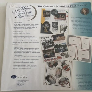 Creative Memories 12x12 alter Stil WEISS Seiten Nachfüllpackung 15 Blatt Sammelalbum Seiten - Bild 1 von 4