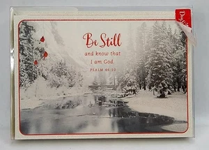 14 tarjetas de felicitación navideñas inspiradoras escena cristiana de invierno río nieve Navidad - Imagen 1 de 2