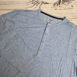 Camisa Under Armour TB12 Para Hombres L Azul Manga 3/4 Atleta Recuperación Ropa de Dormir Henley - Imagen 1 de 9