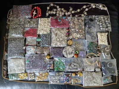 2,2 Kilo Perlen * Glas Mineralien Metall * verschiedene Farben+Größen * Ketten - Bild 1 von 4