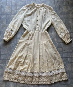 Vintage 1960s Hauser Wodell Dress Wool Size 40 VTG Lace Women’s Pure New Wool - Picture 1 of 20