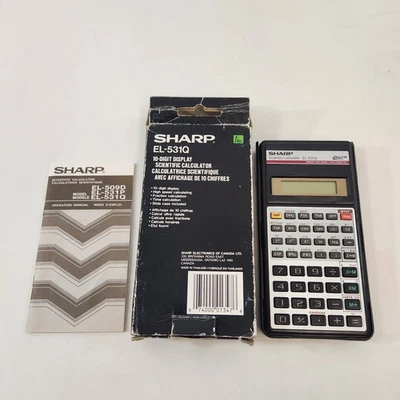 Sharp EL-531Q 10-Digit Display Scientific Calculator w/ Box Vtg Works - Image 1 of 4