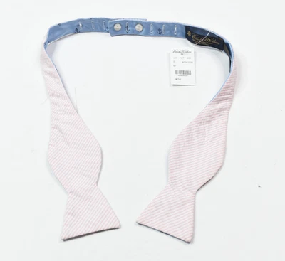 Pajarita Brooks Brothers Seersucker para hombre rosa blanco ancla náutica algodón seda Foto 1 de 4