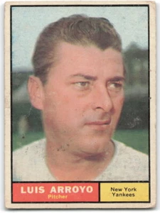 1961 Topps #142 Luis Arroyo New York Yankees 3AH **POOR BACK ISSUE CREASED** - Picture 1 of 2