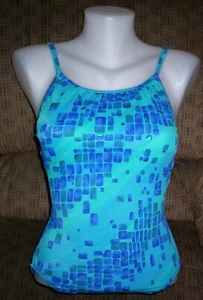 Vintage Kathy Ireland Blue/Green Metallic 1pc Bathing Suit>9/10 - Picture 1 of 2