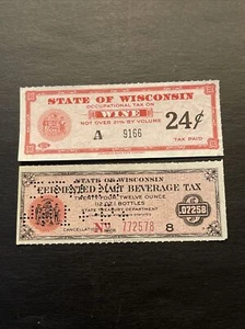 US Stamp Wisconsin Malt Beverage & Occupational Tax On Wine - Picture 1 of 2