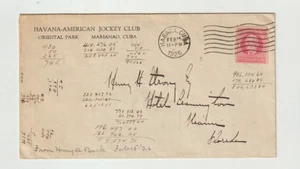 1926 Havana American Jockey Club Oriental Park Havana Postal History Collectible - Picture 1 of 2