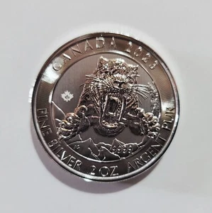 2 oz 2023 RCM Smilodon Sabre-Tooth Tiger Cat Canadian Mint 9999 Fine Silver Coin - Picture 1 of 8