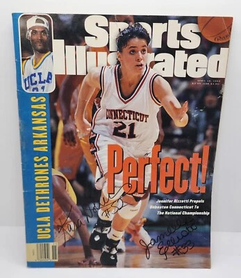 KARA WOLTERS & Jamelle Elliott Signed 1995 UCONN Sports Illustrated Autographed  - Image 1 of 4