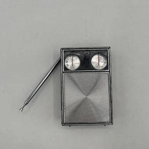 Vintage Channel Master Transistor Radio AM/FM Brown & Silver Built-In Antenna - Picture 1 of 12