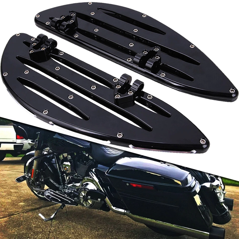 CNC Driver Stretched Floorboards Foot Boards For Harley Electra Glide Dyna FLH - Image 1 of 4