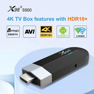 10pcs/lot dhl free X98 S500 Android 11 TV Stick Amlogic S905Y4 Smart TV Box - Picture 1 of 14