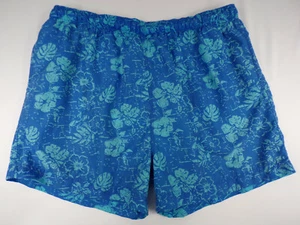 Vintage Athletic Works Hawaii Badehose Herren Large Blau Stretch Taille Nylon  - Bild 1 von 6