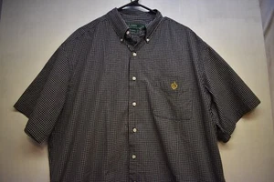 Ralph Lauren Button up Shirt Black White Plaid Short Sleeve Mens Size XL - Picture 1 of 10