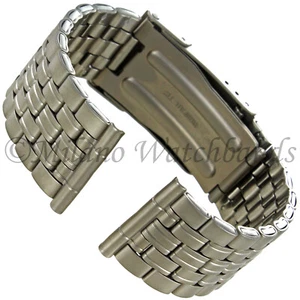 20mm Hirsch Titanium Security Fold Over Clasp Straight End Mens WatchBand XLONG - Picture 1 of 6
