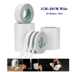 50m Strong Clear PET Double Sided Tape Plastic/Electronics/DIY Craft Adhesive - Picture 1 of 6