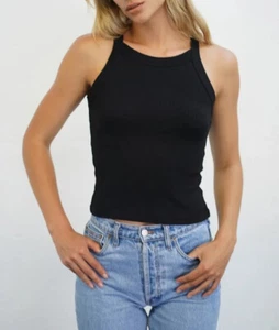 LNA NWT Women's Dylan Ribbed High Neck Sleeveless Tank Top XS NEW - Picture 1 of 3