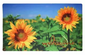 Welcome Entrance Floor Mat Rug for Indoor Outdoor Front Door w/Non-Slip Backing - Picture 1 of 5