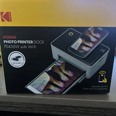 Kodak Photo Printer Dock PD450W WiFi Smartphone Photography Micro USB - Image 1 of 3