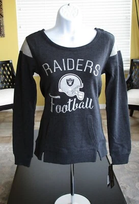 Ropa del equipo de fútbol americano de la NFL Oakland Raiders mujer junior camiseta de felpa francesa talla XS Foto 1 de 4