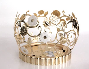 Bath & Body Works White Flower Gold Ranken 3 Docht Kerzenhalter Hülle - Bild 1 von 7