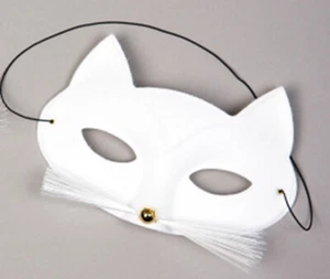Katzenvisier - weiß Katzenmaske Faschingsmaske Karnevalmaske - Bild 1 von 1